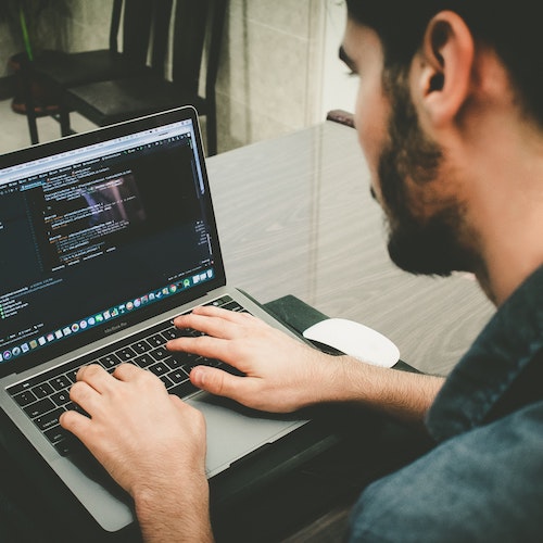 Man using a computer